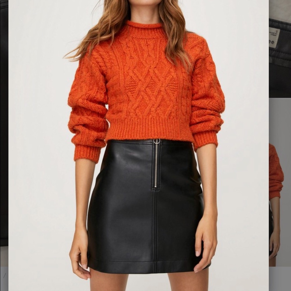 ARITZIA WILFRED FREE - Roxanne leather skirt